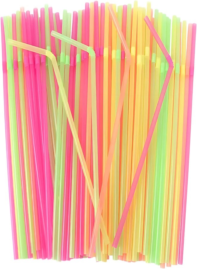 Blue Sky Flexible Plastic Straws Disposable, Vibrant & Colorful Assortment Bendy, Stylish Drinking Straws for Every Occasion & Party Decoration, 175 Count - Image 1